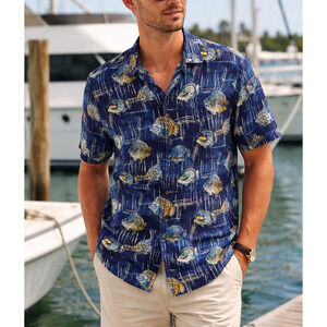 Tommy Bahama Veracruz Cay Hawaiian Shirt Mens Size Large Tropical Fish Aloha